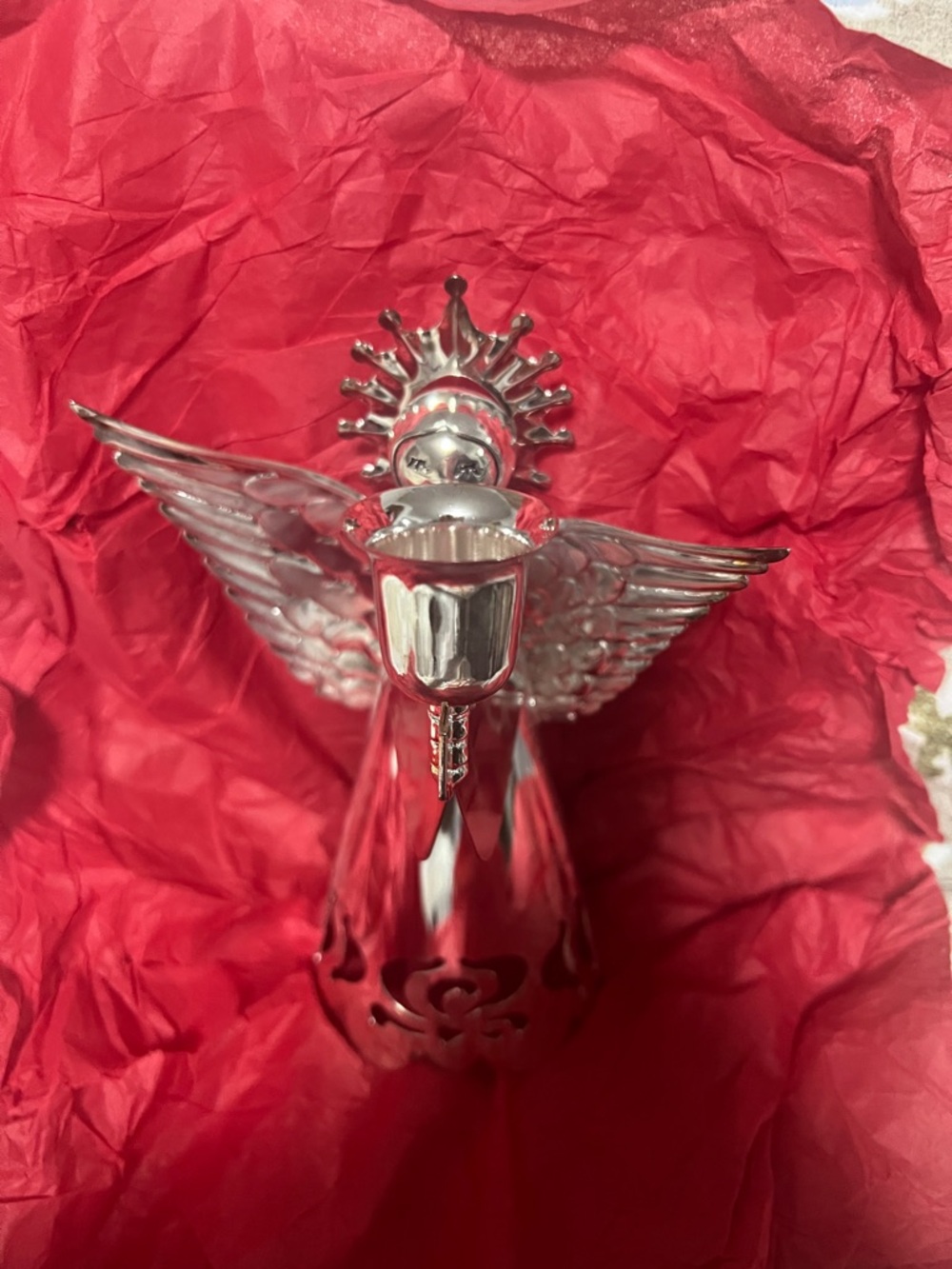 International Silver Company Angel Figurine - Decorative Winged Angel 7”